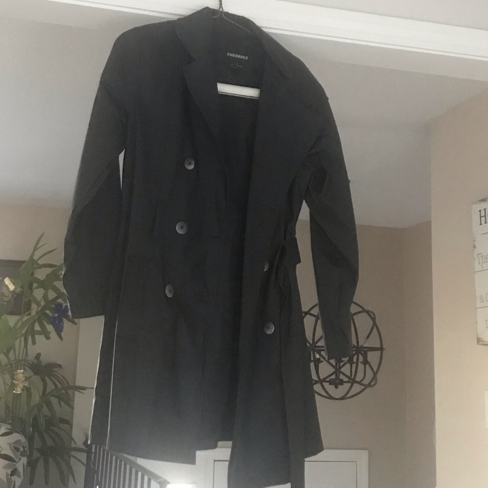 Funhouse black belted rain jacket